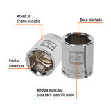DADO DE 23 MM, 6 PUNTAS, CUADRO 1/2', TRUPER