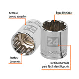 DADO DE 24 MM, 12 PUNTAS, CUADRO 1/2', TRUPER