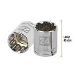 DADO DE 24 MM, 12 PUNTAS, CUADRO 1/2', TRUPER