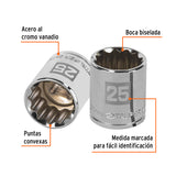DADO DE 25 MM, 12 PUNTAS, CUADRO 1/2', TRUPER