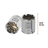 DADO DE 25 MM, 12 PUNTAS, CUADRO 1/2', TRUPER