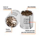 DADO DE 28 MM, 12 PUNTAS, CUADRO 1/2', TRUPER
