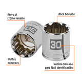 DADO DE 30 MM, 12 PUNTAS, CUADRO 1/2', TRUPER