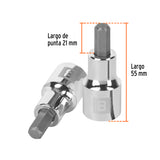 DADO PUNTA HEXAGONAL DE 8 MM, CUADRO 1/2', TRUPER