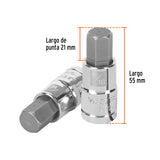 DADO PUNTA HEXAGONAL DE 9/16', CUADRO 1/2', TRUPER