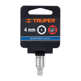 DADO DE 4 MM, 6 PUNTAS, CUADRO 1/4', TRUPER