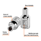 DADO DE 4 MM, 6 PUNTAS, CUADRO 1/4', TRUPER