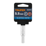 DADO LARGO DE 5.5 MM, 6 PUNTAS, CUADRO 1/4', TRUPER