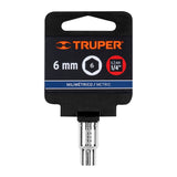 DADO DE 6 MM, 6 PUNTAS, CUADRO 1/4', TRUPER