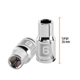 DADO DE 6 MM, 6 PUNTAS, CUADRO 1/4', TRUPER