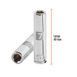 DADO LARGO DE 7 MM, 6 PUNTAS, CUADRO 1/4', TRUPER