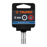 DADO DE 8 MM, 6 PUNTAS, CUADRO 1/4', TRUPER