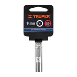 DADO LARGO DE 9 MM, 6 PUNTAS, CUADRO 1/4', TRUPER