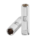 DADO LARGO DE 9 MM, 6 PUNTAS, CUADRO 1/4', TRUPER