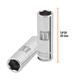 DADO LARGO DE 11 MM, 6 PUNTAS, CUADRO 1/4', TRUPER
