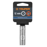 DADO LARGO DE 12 MM, 6 PUNTAS, CUADRO 1/4', TRUPER