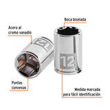 DADO DE 12 MM, 6 PUNTAS, CUADRO 1/4', TRUPER