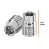 DADO DE 19 MM, 6 PUNTAS, CUADRO 3/4', TRUPER