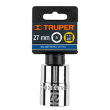 DADO DE 27 MM, 6 PUNTAS, CUADRO 3/4', TRUPER