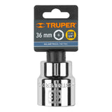 DADO DE 36 MM, 6 PUNTAS, CUADRO 3/4', TRUPER