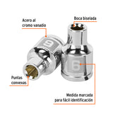 DADO DE 6 MM, 6 PUNTAS, CUADRO 3/8', TRUPER