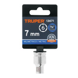 DADO DE 7 MM, 6 PUNTAS, CUADRO 3/8', TRUPER