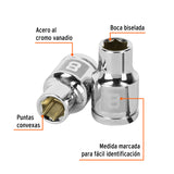 DADO DE 8 MM, 6 PUNTAS, CUADRO 3/8', TRUPER