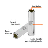 DADO LARGO DE 10 MM, 6 PUNTAS, CUADRO 3/8', TRUPER