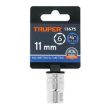 DADO DE 11 MM, 6 PUNTAS, CUADRO 3/8', TRUPER