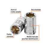DADO DE 11 MM, 6 PUNTAS, CUADRO 3/8', TRUPER