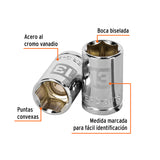 DADO DE 13 MM, 6 PUNTAS, CUADRO 3/8', TRUPER