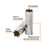 DADO LARGO DE 14 MM, 6 PUNTAS, CUADRO 3/8', TRUPER