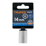 DADO DE 14 MM, 6 PUNTAS, CUADRO 3/8', TRUPER