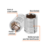 DADO DE 15 MM, 6 PUNTAS, CUADRO 3/8', TRUPER