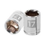 DADO DE 17 MM, 6 PUNTAS, CUADRO 3/8', TRUPER