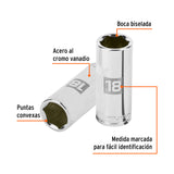 DADO LARGO DE 18 MM, 6 PUNTAS, CUADRO 3/8', TRUPER