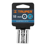 DADO DE 18 MM, 6 PUNTAS, CUADRO 3/8', TRUPER
