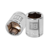 DADO DE 18 MM, 6 PUNTAS, CUADRO 3/8', TRUPER