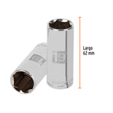 DADO LARGO DE 19 MM, 6 PUNTAS, CUADRO 3/8', TRUPER