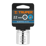 DADO DE 22 MM, 6 PUNTAS, CUADRO 3/8', TRUPER