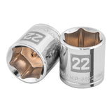 DADO DE 22 MM, 6 PUNTAS, CUADRO 3/8', TRUPER