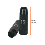 DADO LARGO CUADRO 1/2' DE IMPACTO 6 PUNTAS DE 13 MM, TRUPER
