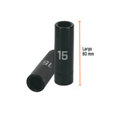 DADO LARGO CUADRO 1/2' DE IMPACTO 6 PUNTAS DE 15 MM, TRUPER