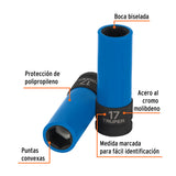 DADO LARGO IMPACTO PROT. PLÁST. 17 MM, 6 PUNTAS, CUADRO 1/2'