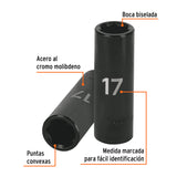 DADO LARGO CUADRO 1/2' DE IMPACTO 6 PUNTAS DE 17 MM, TRUPER