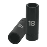 DADO LARGO CUADRO 1/2' DE IMPACTO 6 PUNTAS DE 18 MM, TRUPER
