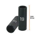 DADO LARGO CUADRO 1/2' DE IMPACTO 6 PUNTAS DE 19 MM, TRUPER