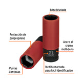 DADO LARGO IMPACTO PROT. PLÁST. 21 MM, 6 PUNTAS, CUADRO 1/2'