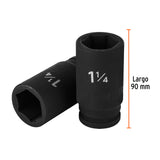 DADO LARGO DE IMPACTO DE 1-1/4', 6 PUNTAS, CUADRO 3/4'