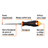 DESARMADOR CABINET 3/16' X 4' MANGO COMFORT GRIP, TRUPER